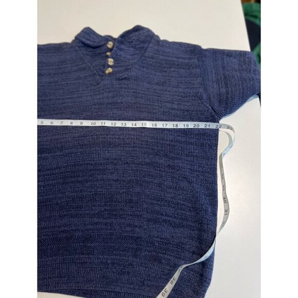 Vintage Northern Isles Sweater Men’s M Knit Blue Collared Preppy Academia Dad - Picture 4 of 6